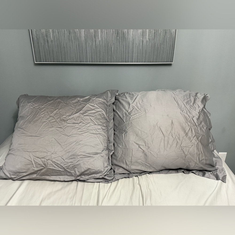 Gray Euro shams/Full fitted/Queen flat/King mattress protector - MAKE OFFER